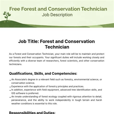 Forestry Technician Job Description Template .